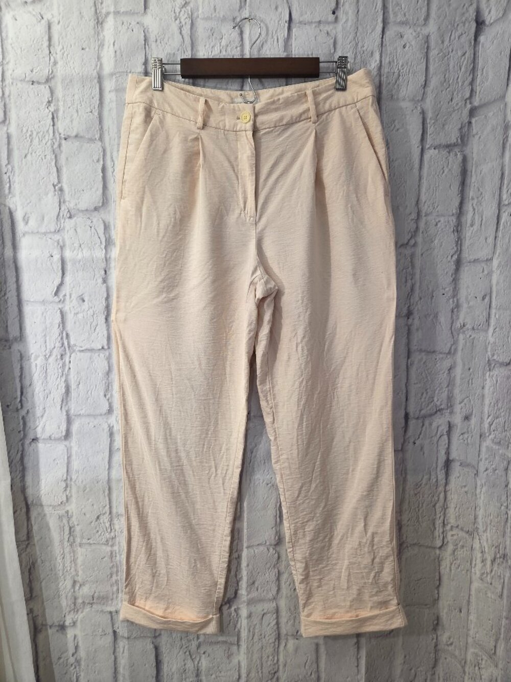 Loft Outlet Size 8 Light Pinky Peach Cuffed Cropped Lightweight Casual Pants
